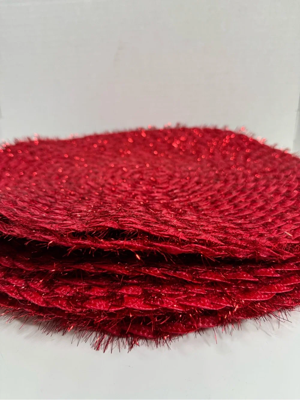 Pier 1 Red Braided Sparkle Placemat